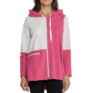 Neon Buddha Jacket Womens S Hoodie Colorblock Glam Pink White Zip Athleisure